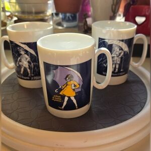 Morton Salt Girl Coffee Mugs - Set of 3 When it Rains it Pours